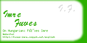 imre fuves business card